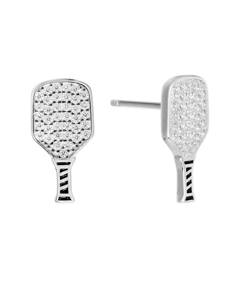 Macy's Cubic Zirconia Pickleball Paddle Stud Earrings