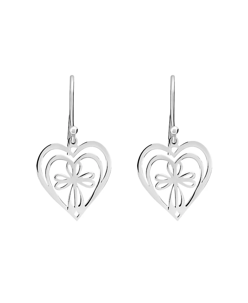 Macy's Open Heart with Cross Drop Earrings