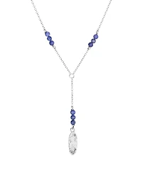 Macy's Double Teardrop Beaded 16" +2" Mirror Y-Necklace