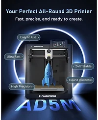 Flashforge CoreXY 3D Printer 600mm/s 280degree(s) High Speed Printer 1 Click Auto Leveling Direct Extruder Quick Swap Nozzle 220×220×220mm
