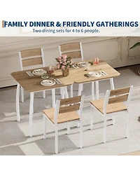 homfan 3 Piece Dining Table Set for 2 Space Saving Kitchen Furniture with Metal Frame, Upholstered Chairs Ideal for Small Spaces, Apartment