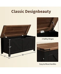 homfan Storage Bench, 39 Inch Wood Lift Top Entryway Organizer Chest with Slow Close Hinges, Coffee Table for Living Room