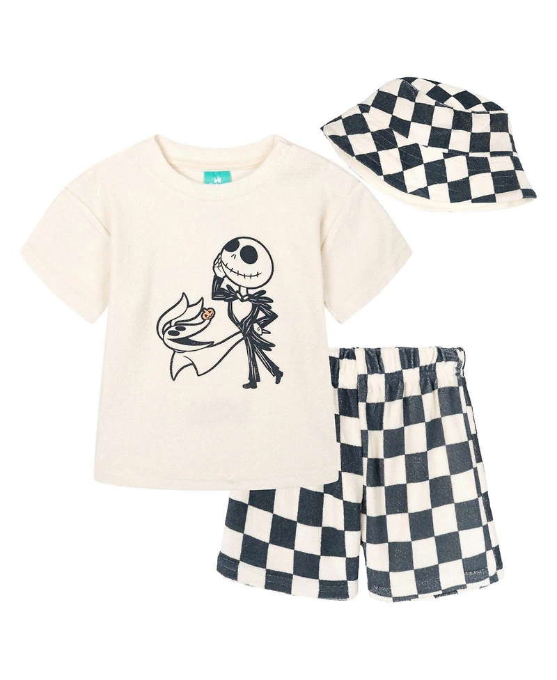 Nightmare Before Christmas Baby Boys' ( new born to 24 M ) Winnie the Pooh T-Shirt Shorts and Bucket Hat Set