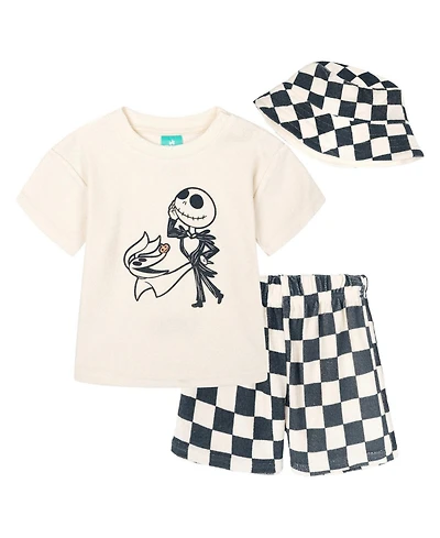 Nightmare Before Christmas Baby Boys' ( new born to 24 M ) Winnie the Pooh T-Shirt Shorts and Bucket Hat Set