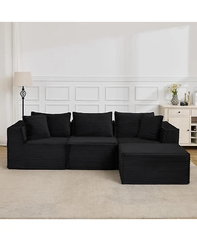 gaomon 107" Modular Sectional Sofa, Cloud Sectional Couch with Deep Seat, Modern Modular l-Shape Sofa Couch with Ottoman