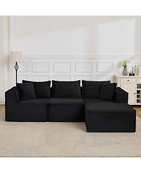 gaomon 107" Modular Sectional Sofa, Cloud Sectional Couch with Deep Seat, Modern Modular l-Shape Sofa Couch with Ottoman