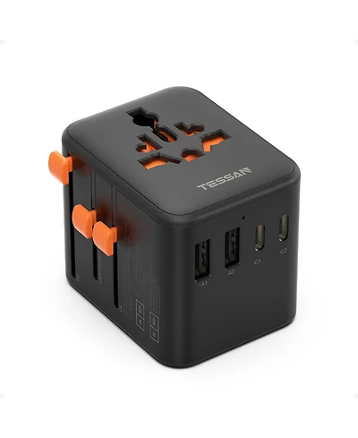 Tessan Universal Travel Adapter with 4 Usb Ports (2 Usb-c)