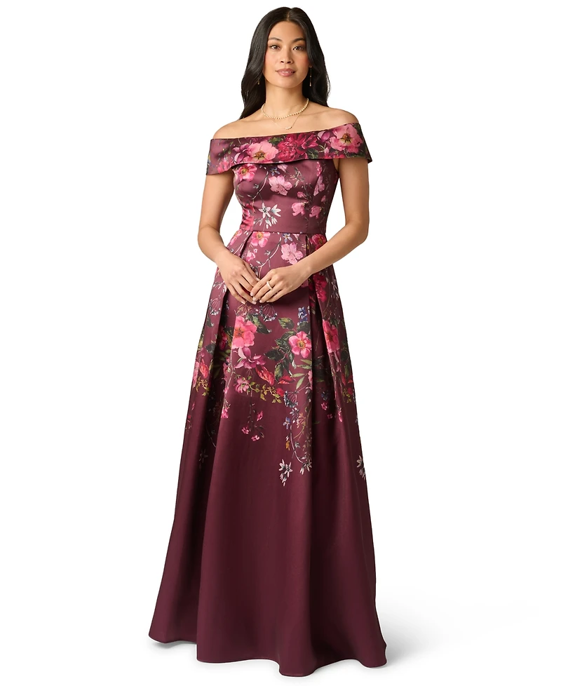 Adrianna Papell Women's Off-the-Shoulder Printed Dress