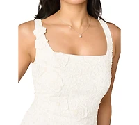 Adrianna Papell Women's Square Neck Bead Mesh Sheath Dress