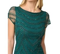 Adrianna Papell Women's Beaded Cap-Sleeve Sheath Dress