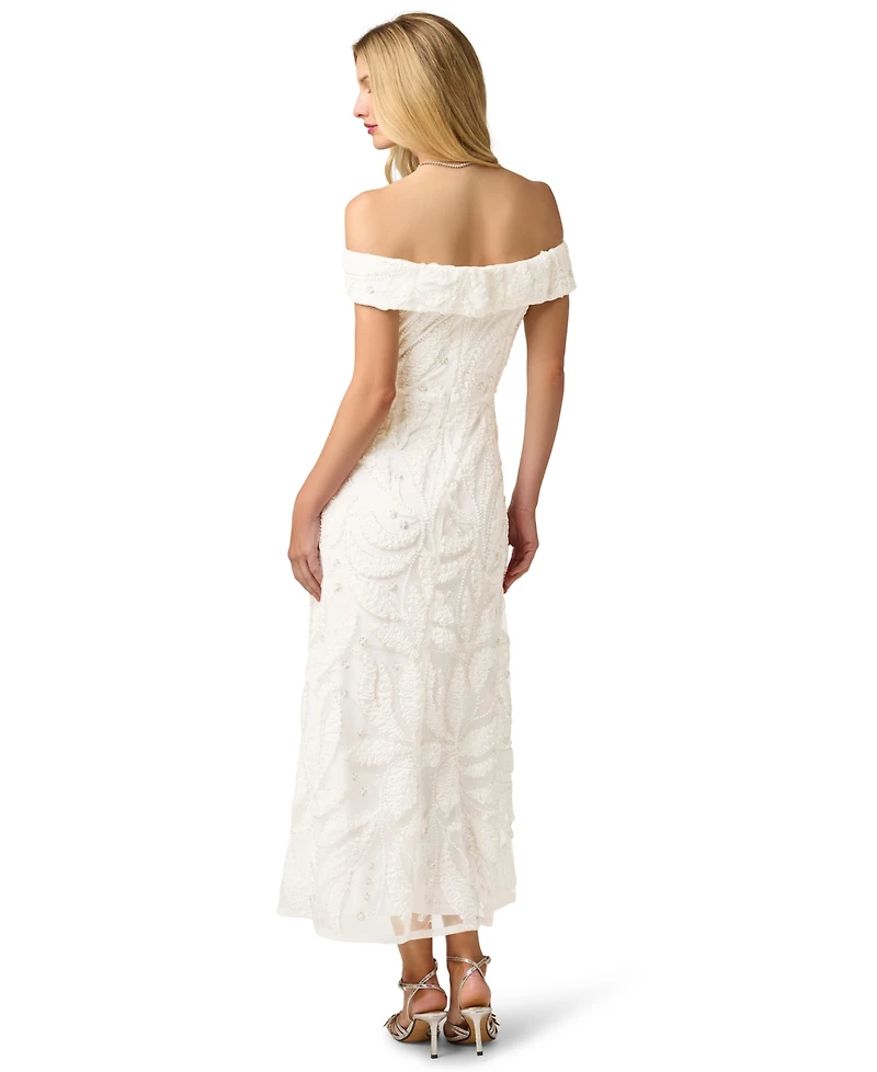 Adrianna Papell Women's Off-the-Shoulder Midi Dress