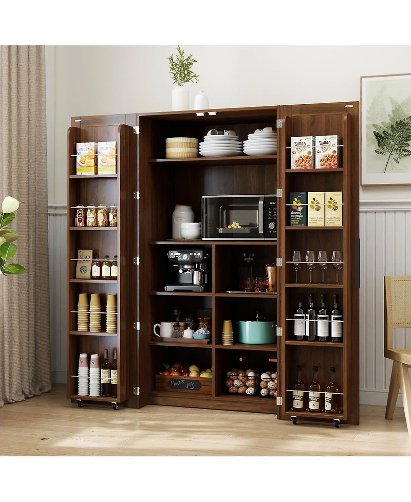 Streamdale Furniture Freestanding Kitchen Pantry Cabinet with Doors and Shelves