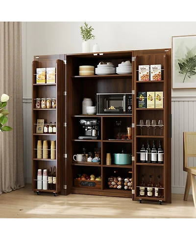 Streamdale Furniture Freestanding Kitchen Pantry Cabinet with Doors and Shelves