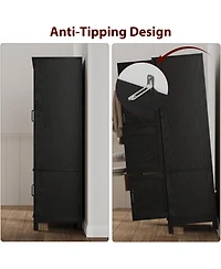 homfan Spacious Modern Wooden Wardrobe, 71"/72" Tall Freestanding Cabinet with 2-4 Doors, 2 Drawers, Adjustable Shelves, Hanging Rod, Organizer