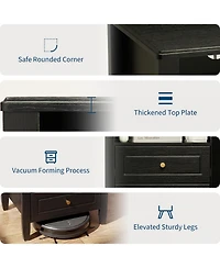 gaomon Modern 2-Drawer Nightstand with Charging Station and Open Shelf-a Compact for the Bedroom or Living Room