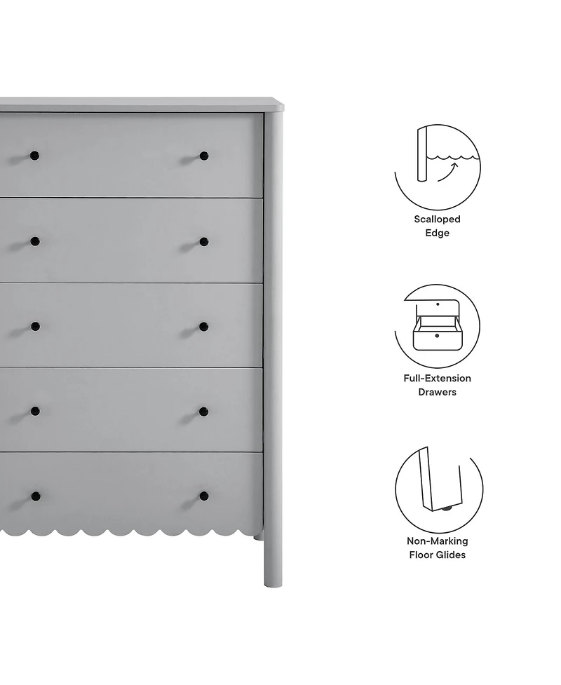 Modway Emmeline Scalloped 5-Drawer Chest