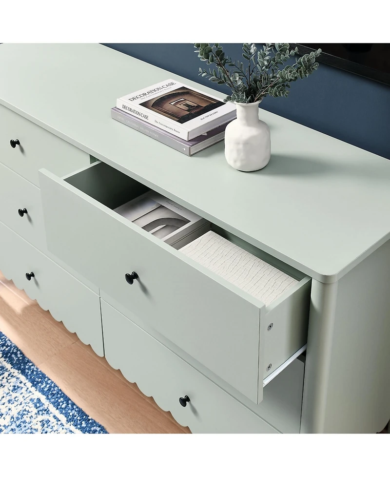 Modway Emmeline Scalloped 6-Drawer Dresser