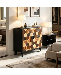 Streamdale Furniture 30.31" Sideboard with Honeycomb Pattern