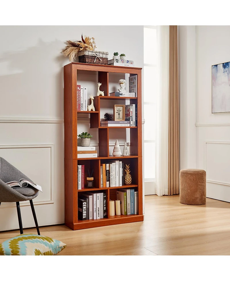 Streamdale Furniture Free Combination Wood Open Bookshelf with Anti-Tip Storage Organizer