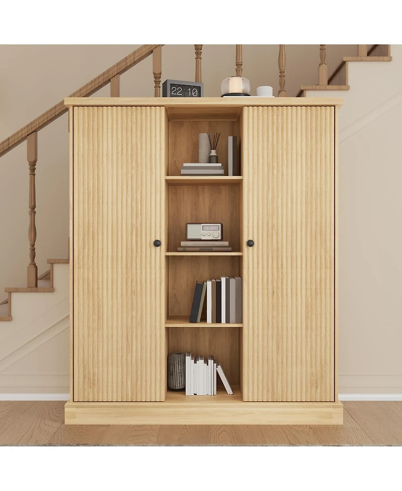 gaomon Tall Shoe Cabinet with Doors, 6-Tier Narrow Wooden Organizer