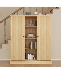 gaomon Tall Shoe Cabinet with Doors, 6-Tier Narrow Wooden Organizer