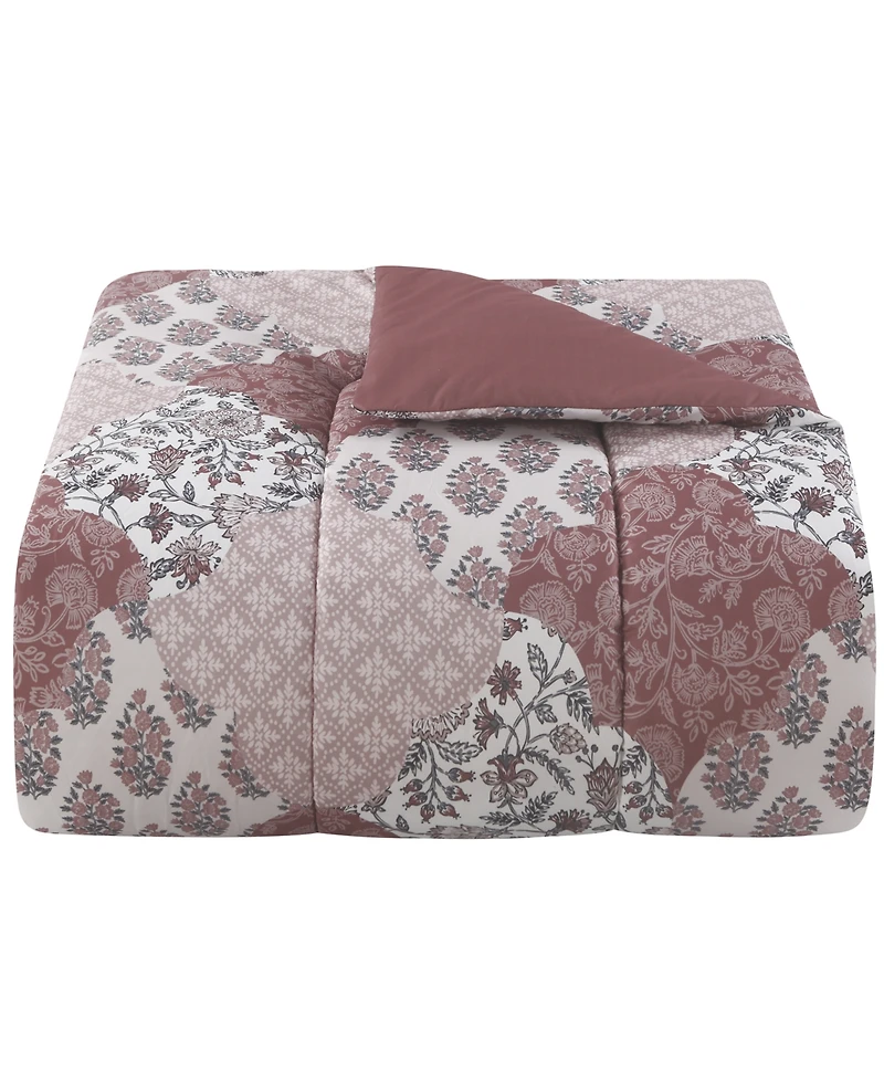 Kayla Patchwork 8-Piece Reversible Printed Microfiber Comforter Sets