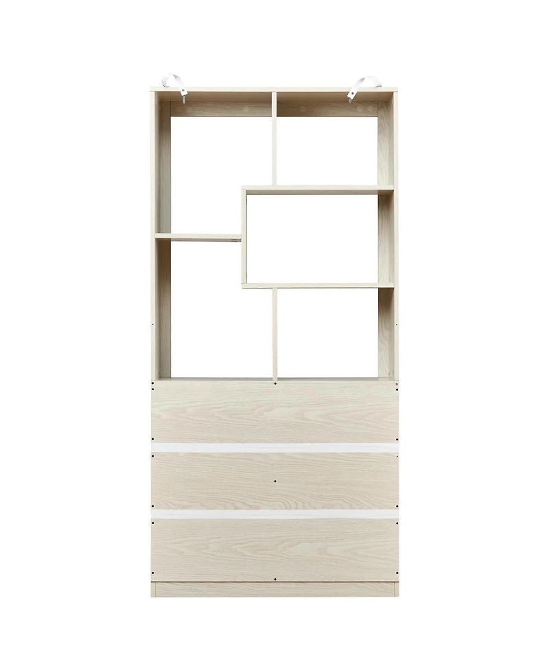 Streamdale Furniture Free Combination Wood Open Bookshelf with Anti-Tip Storage Organizer