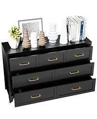 Streamdale Furniture 7-Drawer Wide Metal Storage Dresser for Bedroom and Living Room
