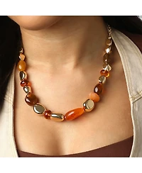 Jessica Simpson Beaded Chunky Necklace Gold-Tone 18"+3", Country and Western Jewelry for Women, Country Concert Necklace