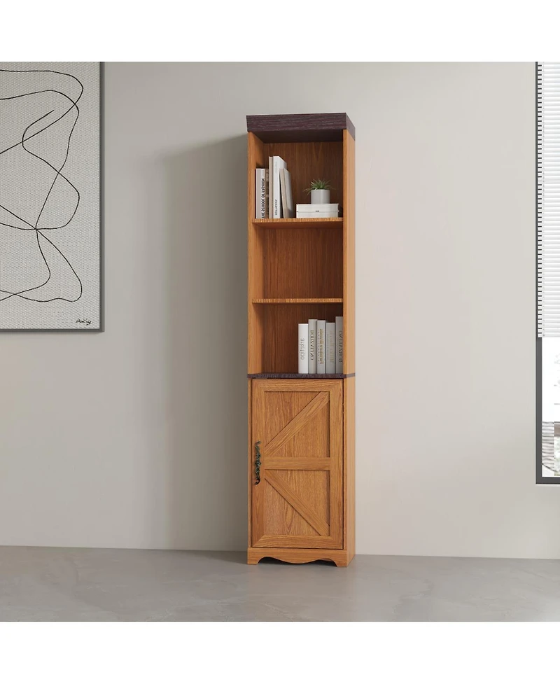 Streamdale Furniture 70.86" Tall Free-Standing 5-Shelf Wood Storage Cabinet and Bookcase