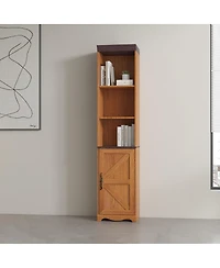 Streamdale Furniture 70.86" Tall Free-Standing 5-Shelf Wood Storage Cabinet and Bookcase