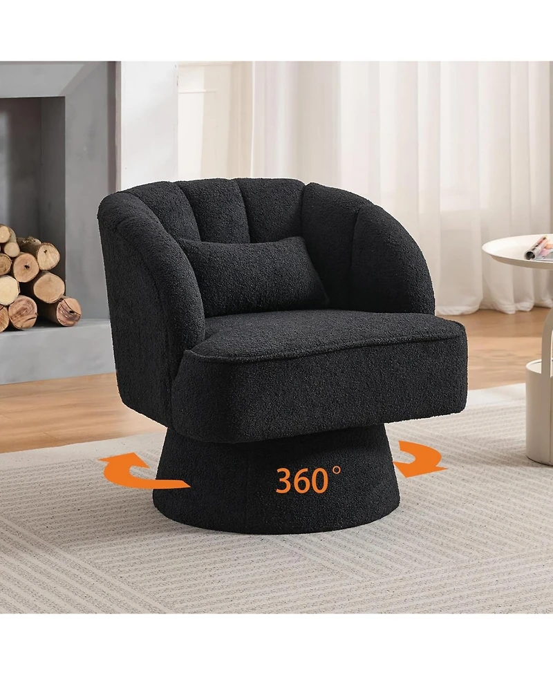 gaomon Mid Century 360° Swivel Barrel Chair