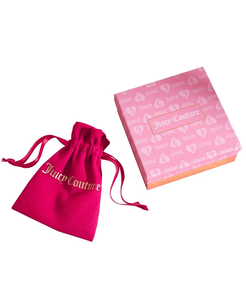 Juicy Couture Bubble Letter Necklace for Women with Clear Stones 18"+2