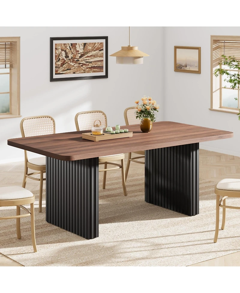 gaomon Modern Dining Table for 6-8, 71" Rectangular Farmhouse Kitchen Table for Home Office, Dining