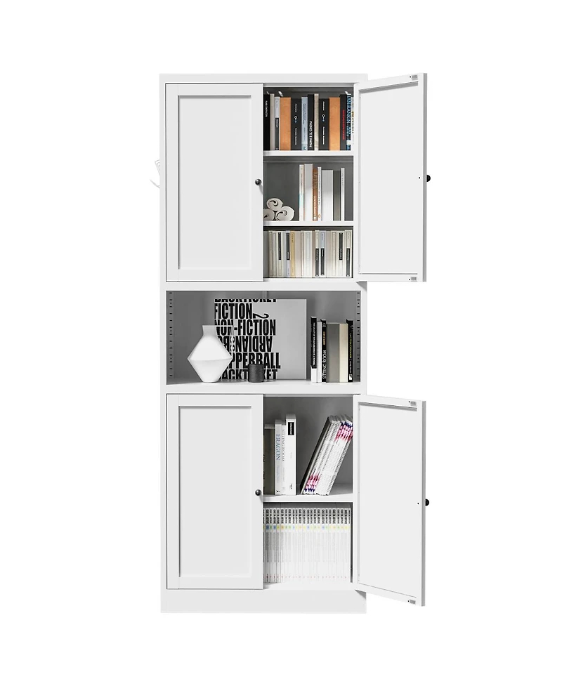 Streamdale Furniture 72" Steel Kitchen Pantry Cabinet with Countertop and Adjustable Shelves