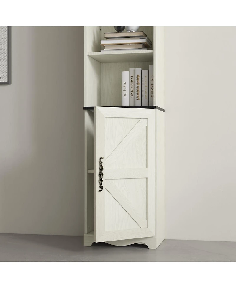 Streamdale Furniture 70.86" Tall Free-Standing 5-Shelf Wood Storage Cabinet and Bookcase