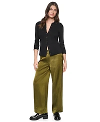 Dkny Women's Wide-Leg Double-Button Front Glazed Pants