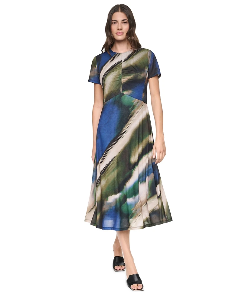 Dkny Women's Crewneck Short-Sleeve Pull-On Dress