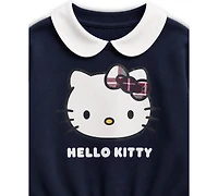 Hello Kitty Girls' 2T-6X Peter Pan Collar Sweatshirt and Skirt, 2-Piece Set