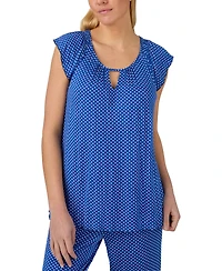 Ellen Tracy Women's Scoop Neck Top & Cropped Pajama Pants, 2-Piece Set