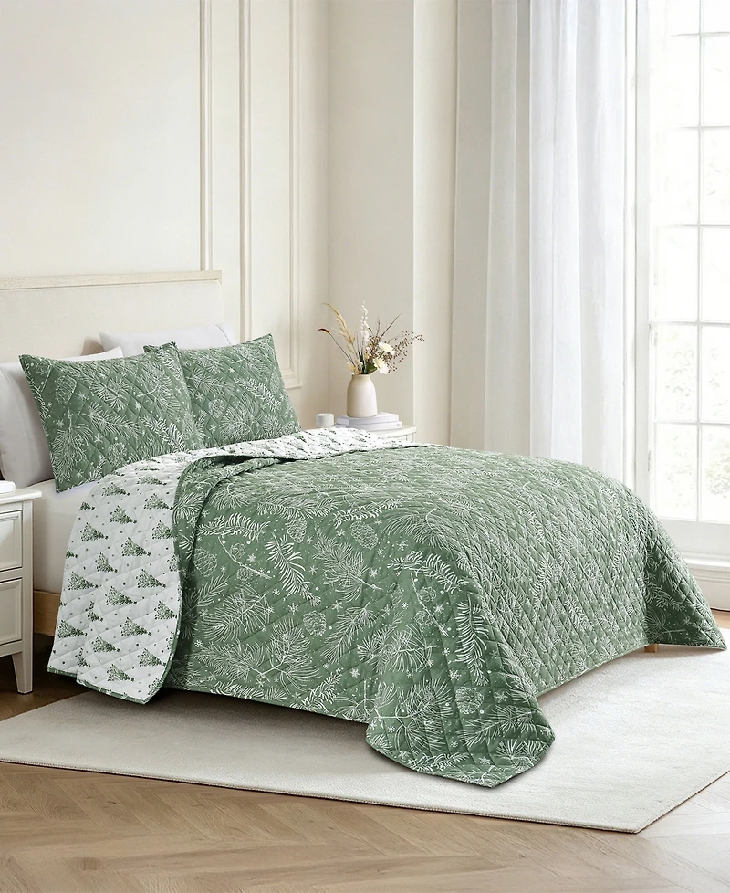 Lenox Pinecone Winter 2-Piece Quilt Set, Twin