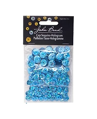 John Bead 700ct 6/8/10mm Round Plastic Assorted Sequins Hologram Craft Supplies