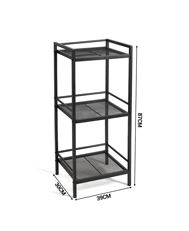 homfan 3-Tier Ladder Shelf Organizer – Multifunctional Freestanding Storage Rack for Kitchen, Living Room, Bedroom, Office