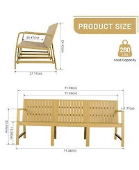 Mondawe 3 Seater Patio Waterproof Pp Material Sofa