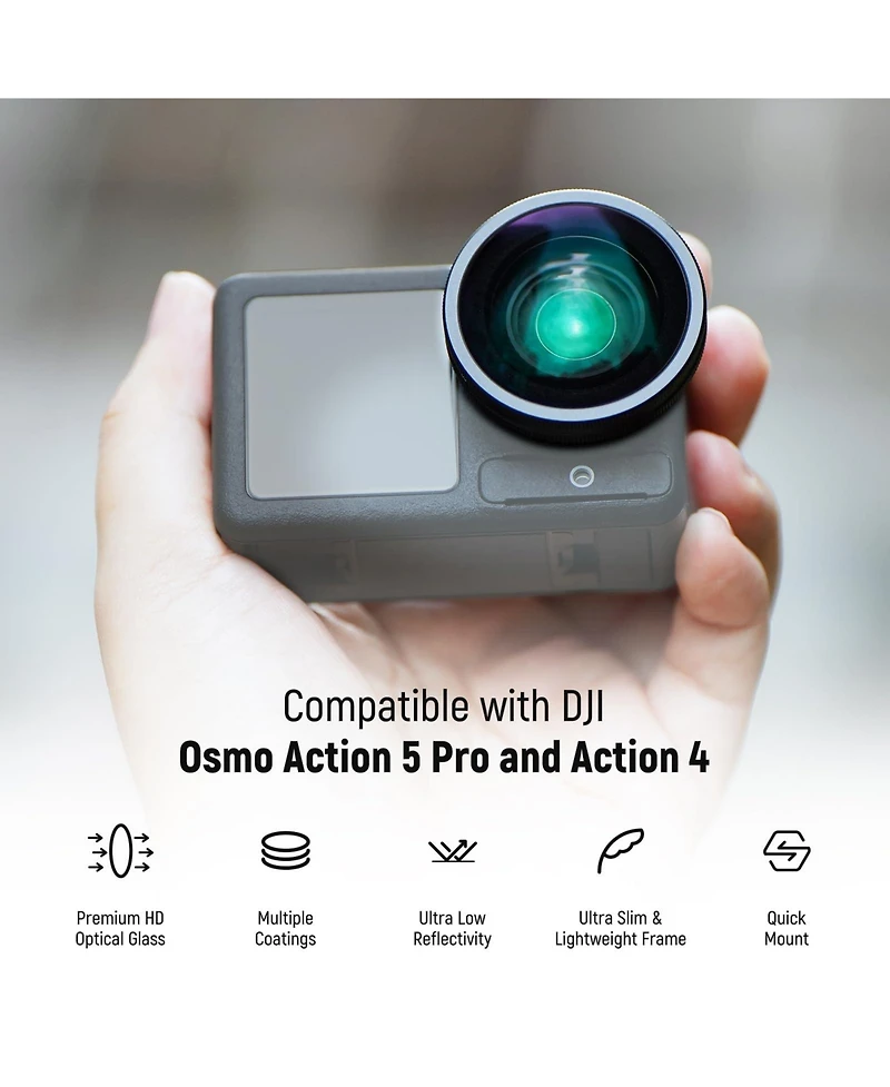 Neewer Fl-53 Camera Lens Accessory with 4 in, ND8-32, Cpl for select Dji Osmo Action models