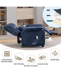 Dyhome Power Recliner Chair with Chenille Upholstery and Lumbar Pillow