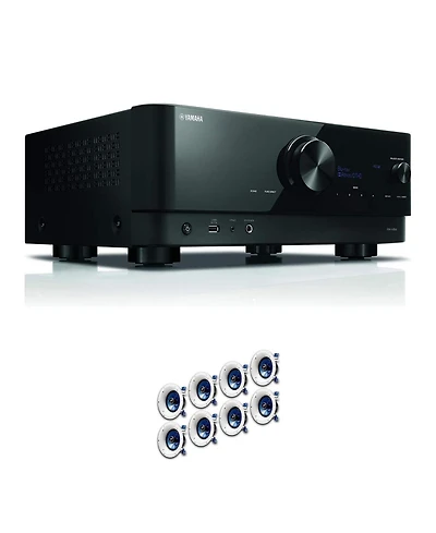 Yamaha Rx-V6A 7.2-Channel Av Receiver with 8 Ceiling Speakers