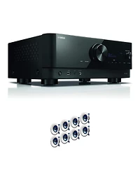 Yamaha Rx-V6A 7.2-Channel Av Receiver with 8 Ceiling Speakers