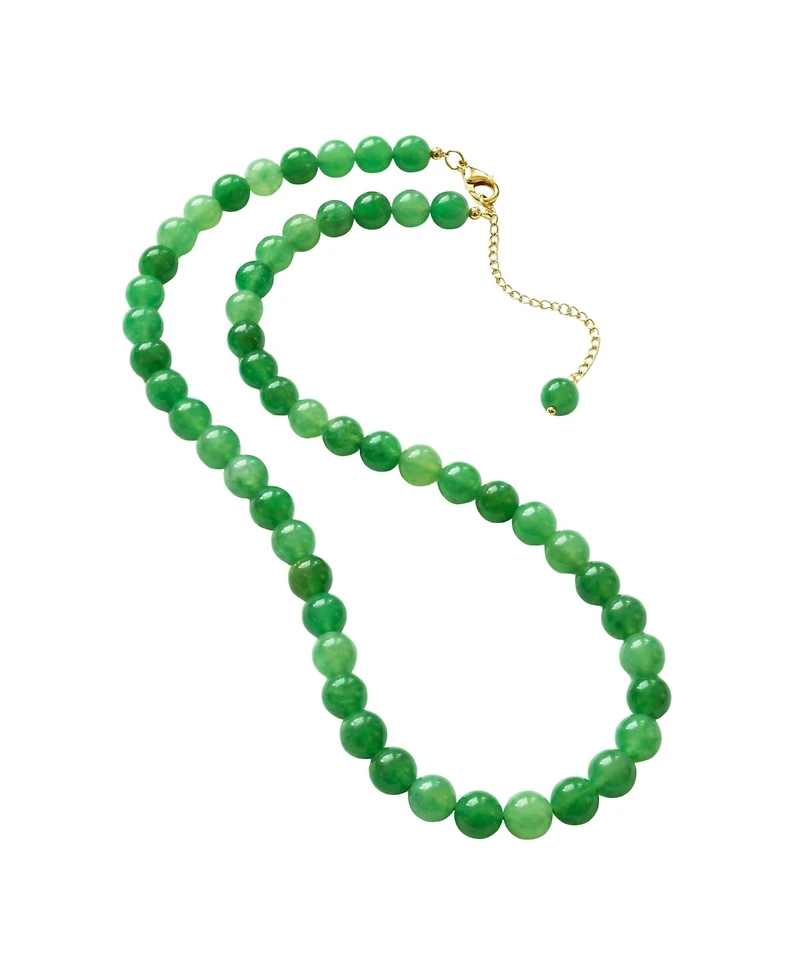 Lime — Green jade beaded necklace
