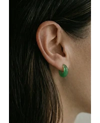 Half moon — Green chalcedony earrings